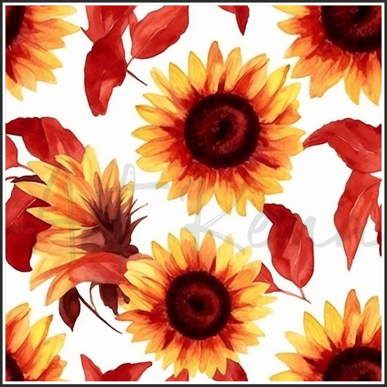 Red Sunflower Art Digital Paper pack, seamless pattern / tiles, 3072 x 3072 pixels, 300dpi, JPEG, SVG, 23 images - ArtRemade