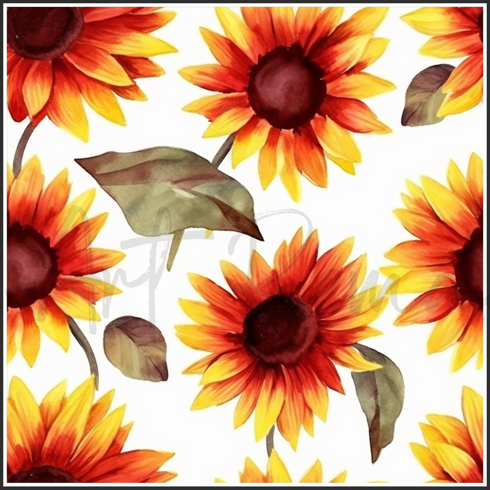 Red Sunflower Art Digital Paper pack, seamless pattern / tiles, 3072 x 3072 pixels, 300dpi, JPEG, SVG, 23 images - ArtRemade