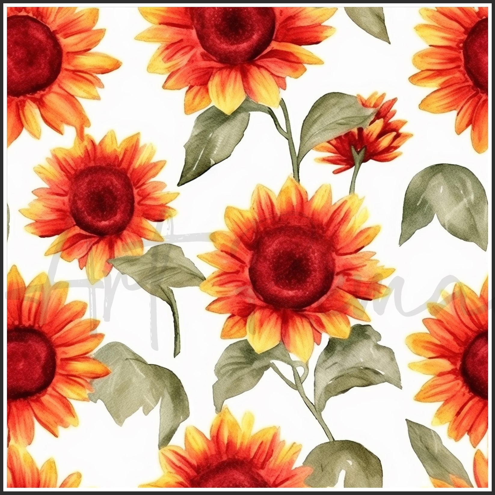 Red Sunflower Art Digital Paper pack, seamless pattern / tiles, 3072 x 3072 pixels, 300dpi, JPEG, SVG, 23 images - ArtRemade