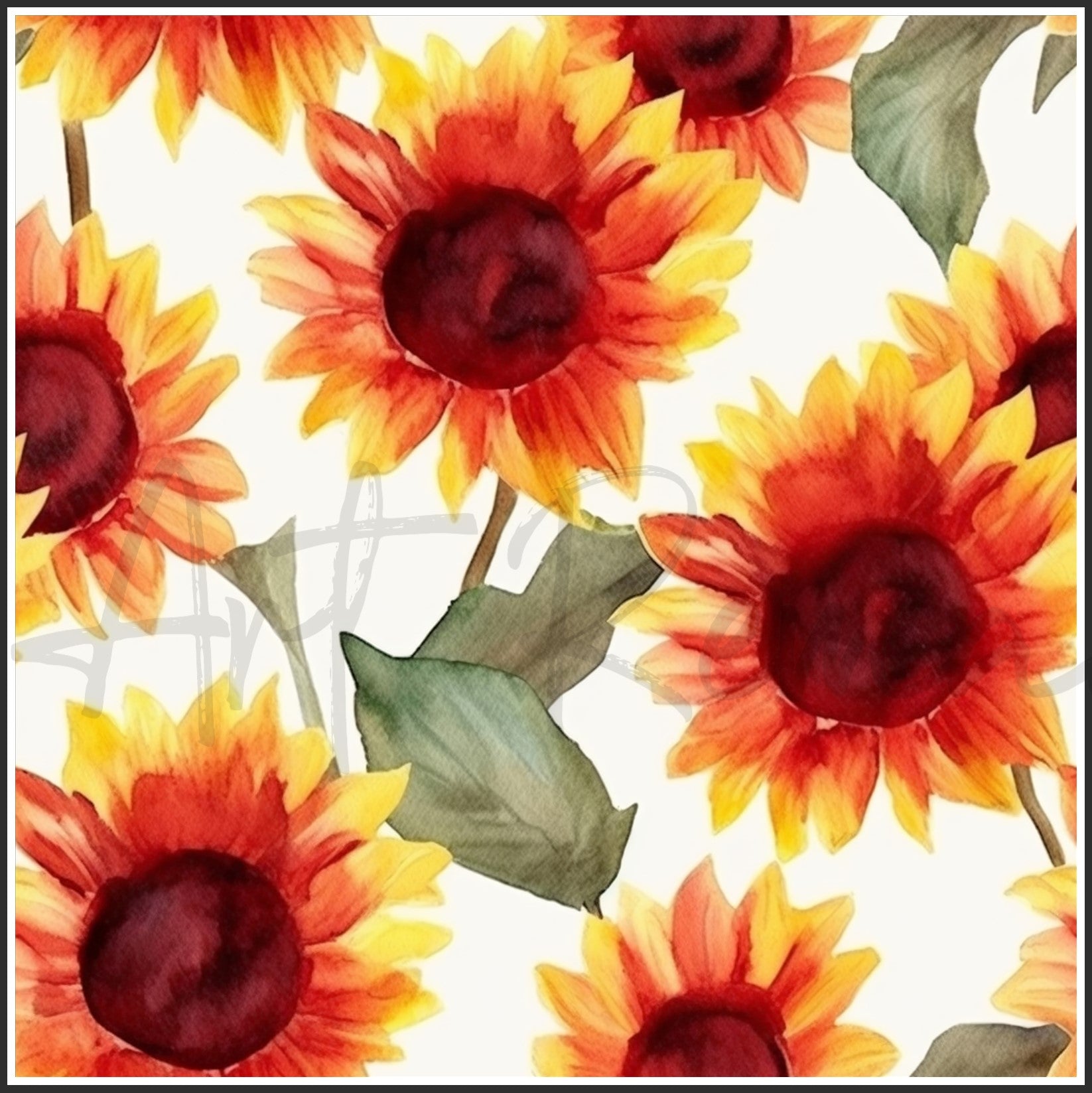 Red Sunflower Art Digital Paper pack, seamless pattern / tiles, 3072 x 3072 pixels, 300dpi, JPEG, SVG, 23 images - ArtRemade