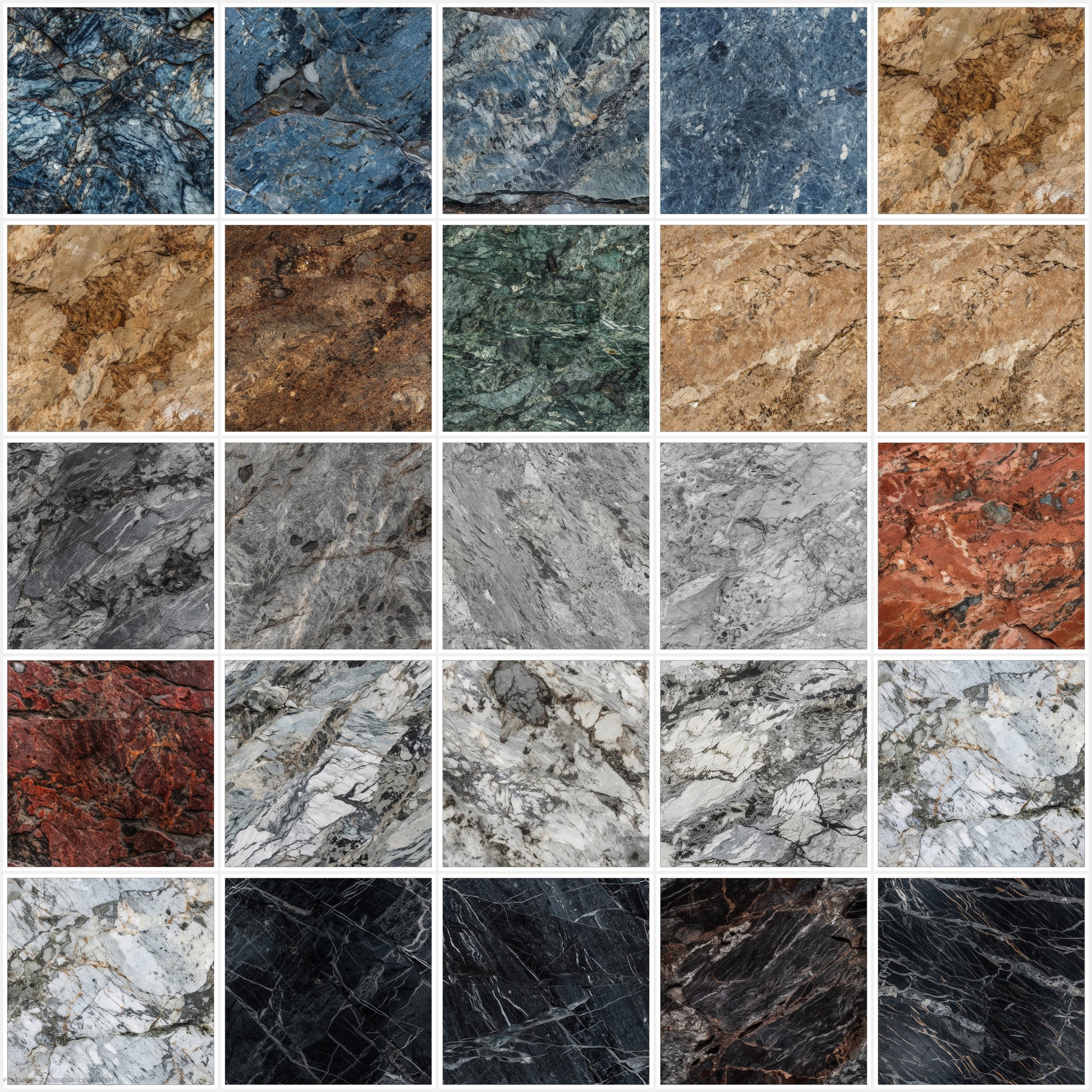 Granite Art Digital Paper pack, seamless pattern / tiles, 3072 x 3072 pixels, 300dpi, JPEG, SVG, 25 images - ArtRemade