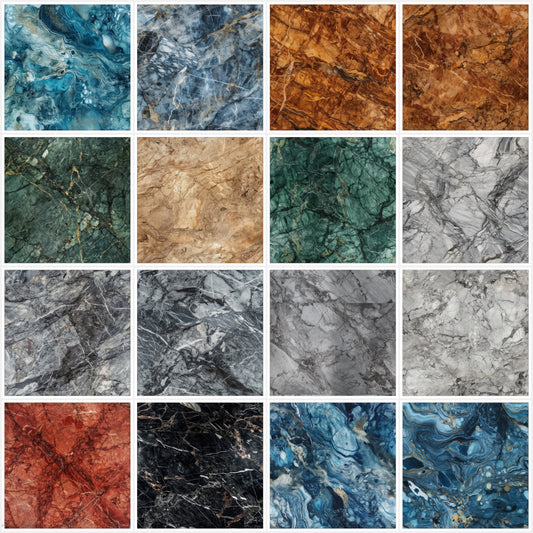 Marble Art Digital Paper pack, seamless pattern / tiles, 3072 x 3072 pixels, 300dpi, JPEG, SVG, 17 images - ArtRemade