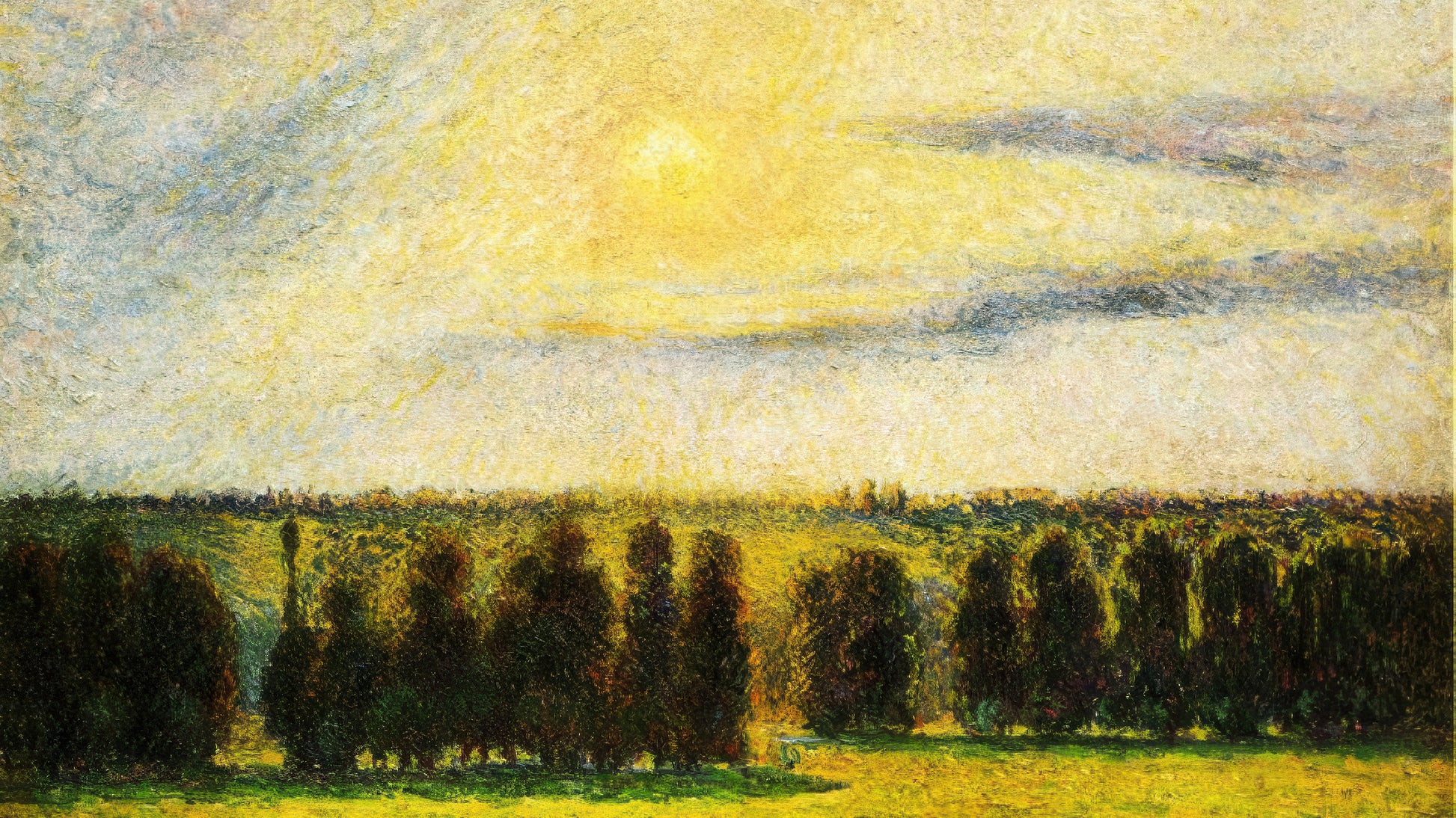 Tranquil Evenings – Soft pastels and impressionist landscapes at dusk 16:9 Tv Art, set of 4 unframed images, Monet, Grimshaw, Pissarro, McNeill - ArtRemade