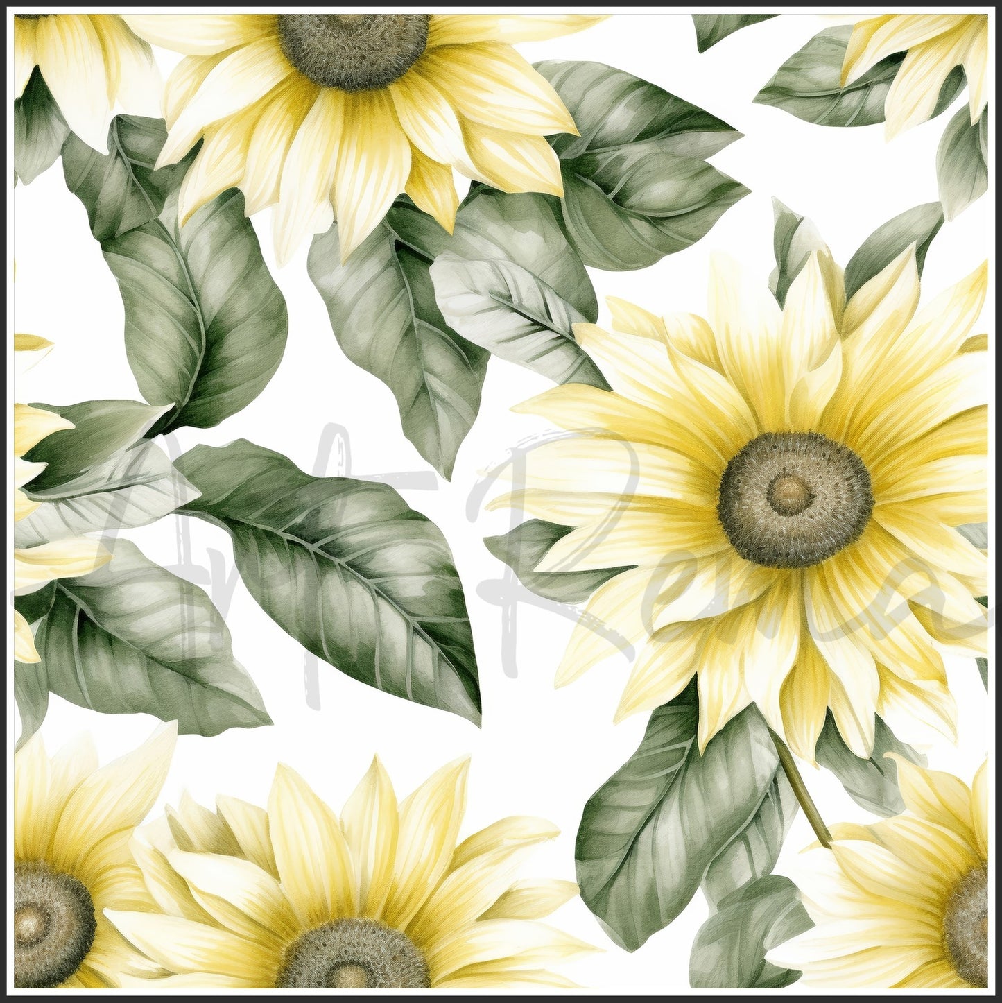 Italian White Sunflower Art Digital Paper pack, seamless pattern / tiles, 3072 x 3072 pixels, 300dpi, JPEG, SVG, 23 images - ArtRemade