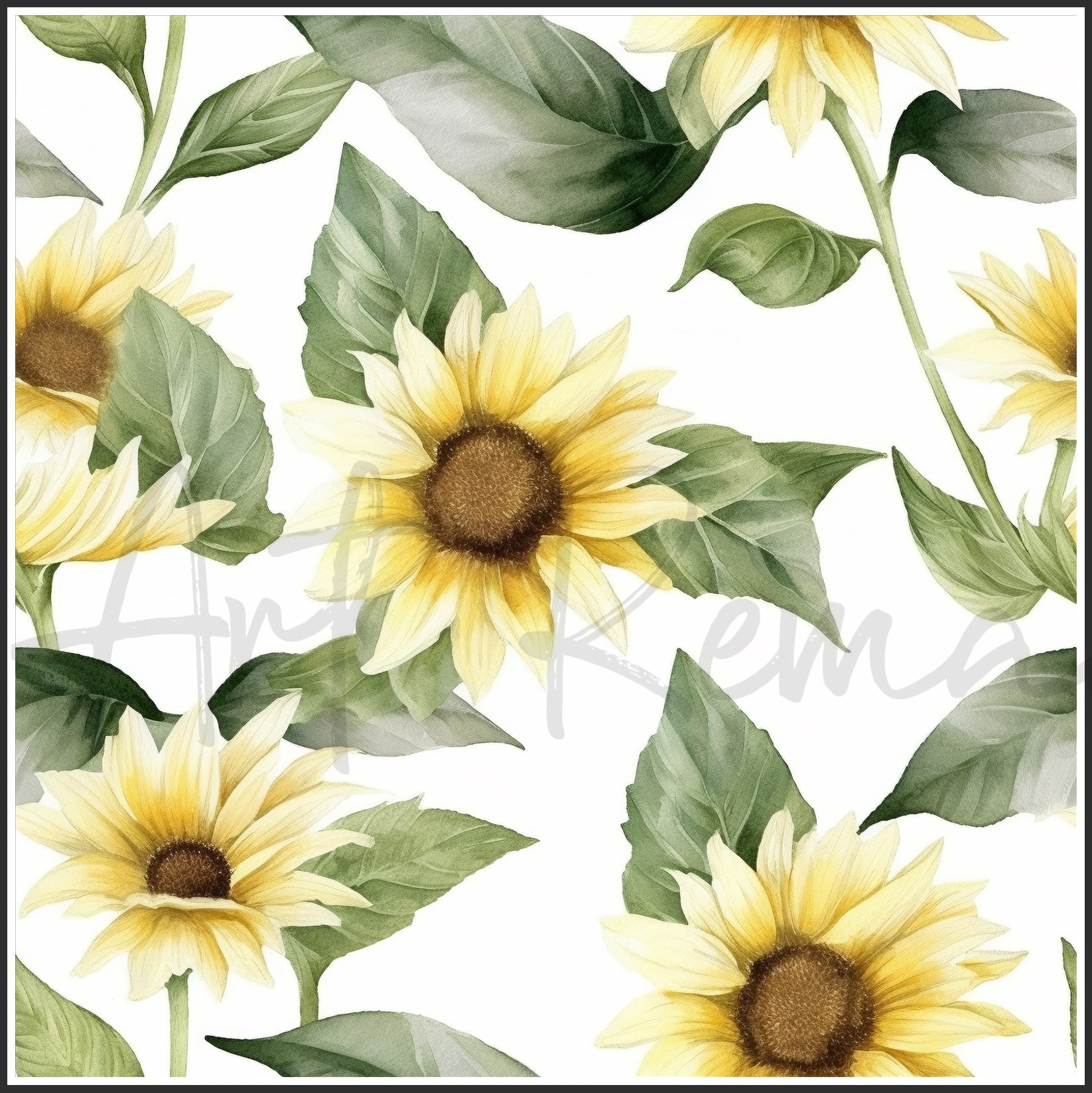 Italian White Sunflower Art Digital Paper pack, seamless pattern / tiles, 3072 x 3072 pixels, 300dpi, JPEG, SVG, 23 images - ArtRemade