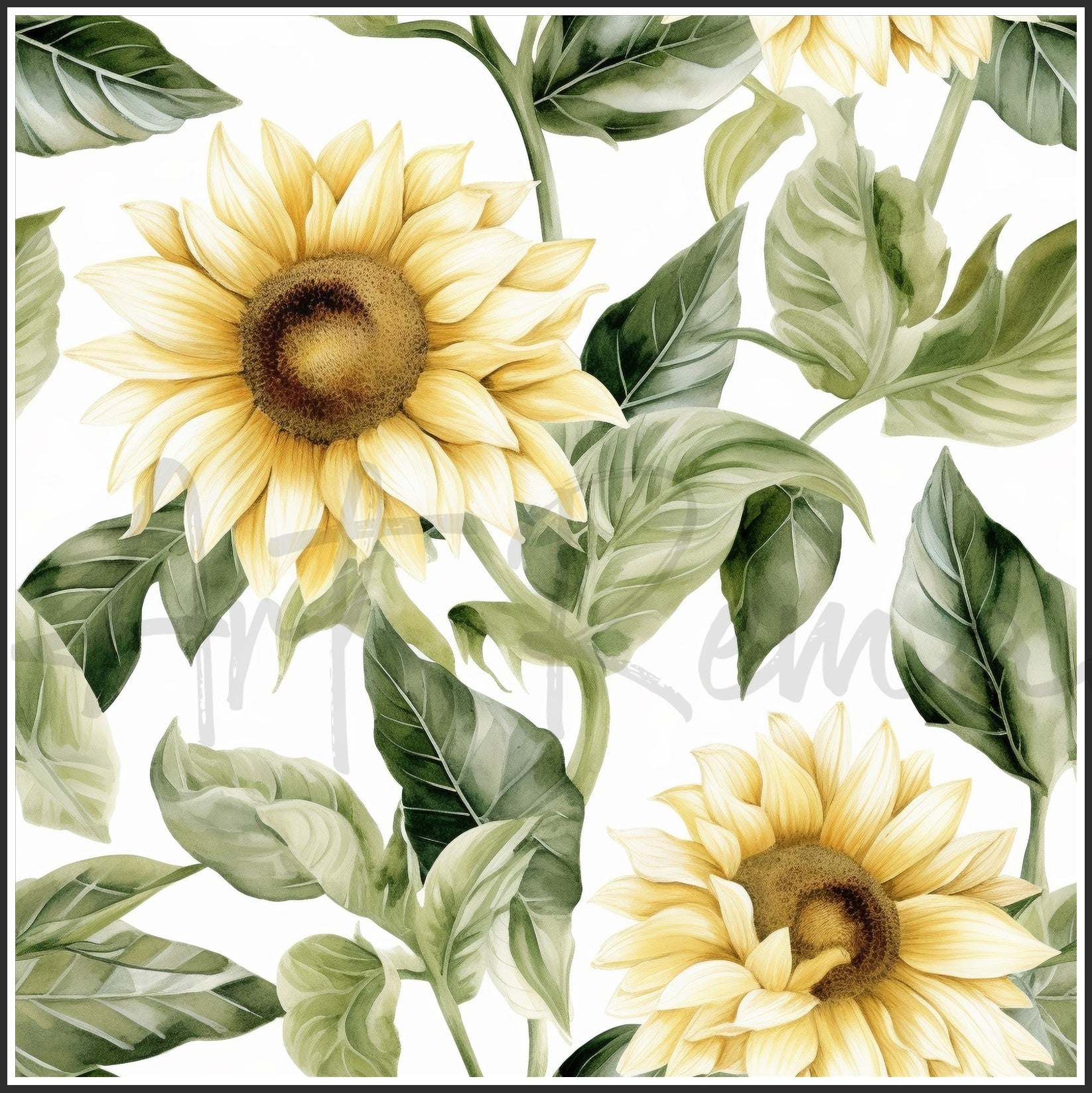 Italian White Sunflower Art Digital Paper pack, seamless pattern / tiles, 3072 x 3072 pixels, 300dpi, JPEG, SVG, 23 images - ArtRemade