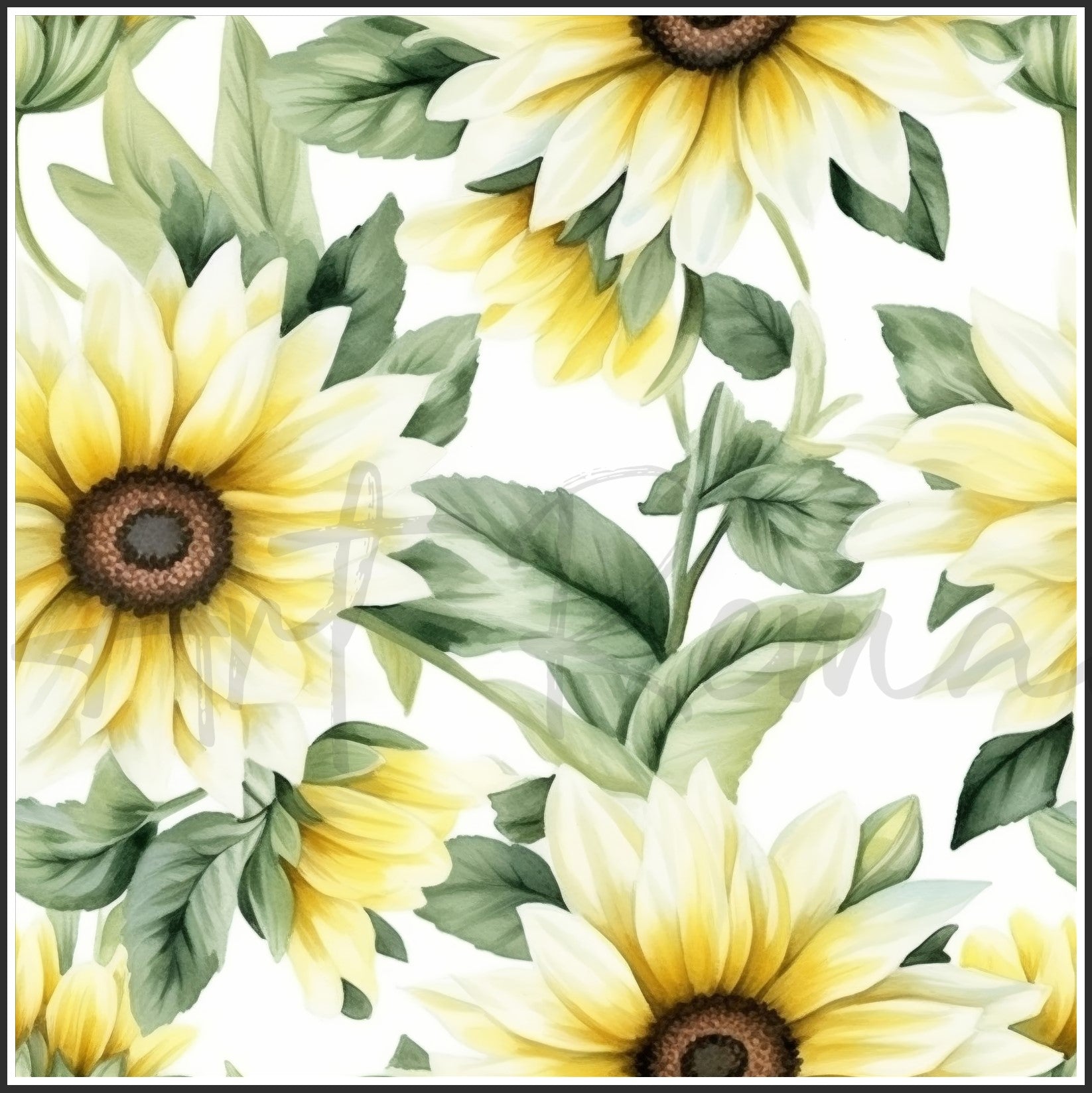 Italian White Sunflower Art Digital Paper pack, seamless pattern / tiles, 3072 x 3072 pixels, 300dpi, JPEG, SVG, 23 images - ArtRemade