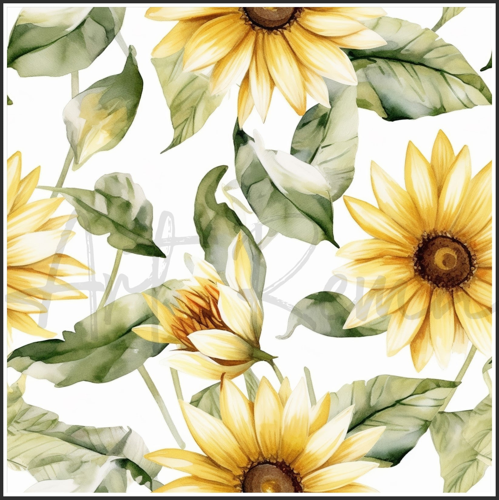 Italian White Sunflower Art Digital Paper pack, seamless pattern / tiles, 3072 x 3072 pixels, 300dpi, JPEG, SVG, 23 images - ArtRemade