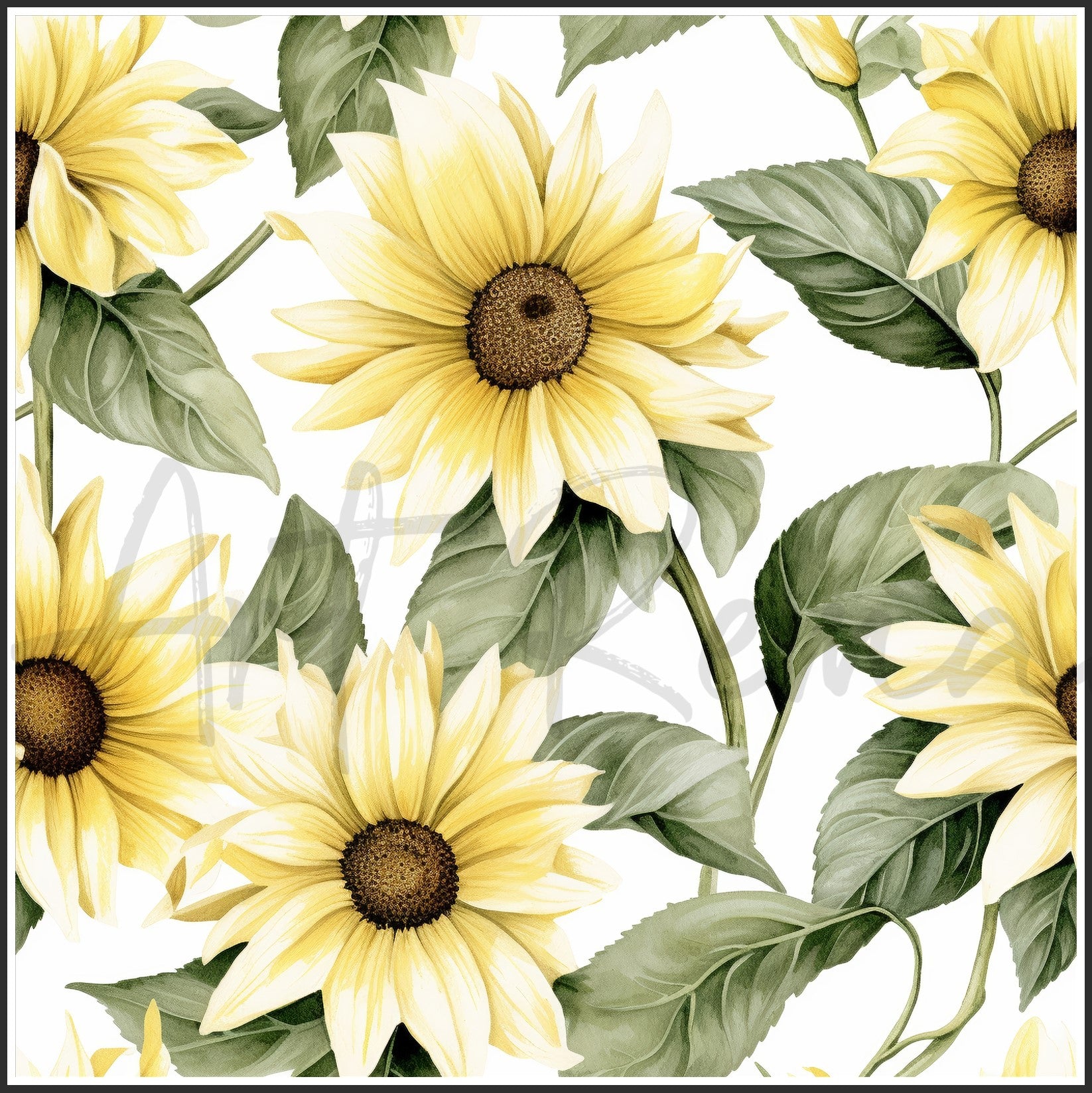 Italian White Sunflower Art Digital Paper pack, seamless pattern / tiles, 3072 x 3072 pixels, 300dpi, JPEG, SVG, 23 images - ArtRemade
