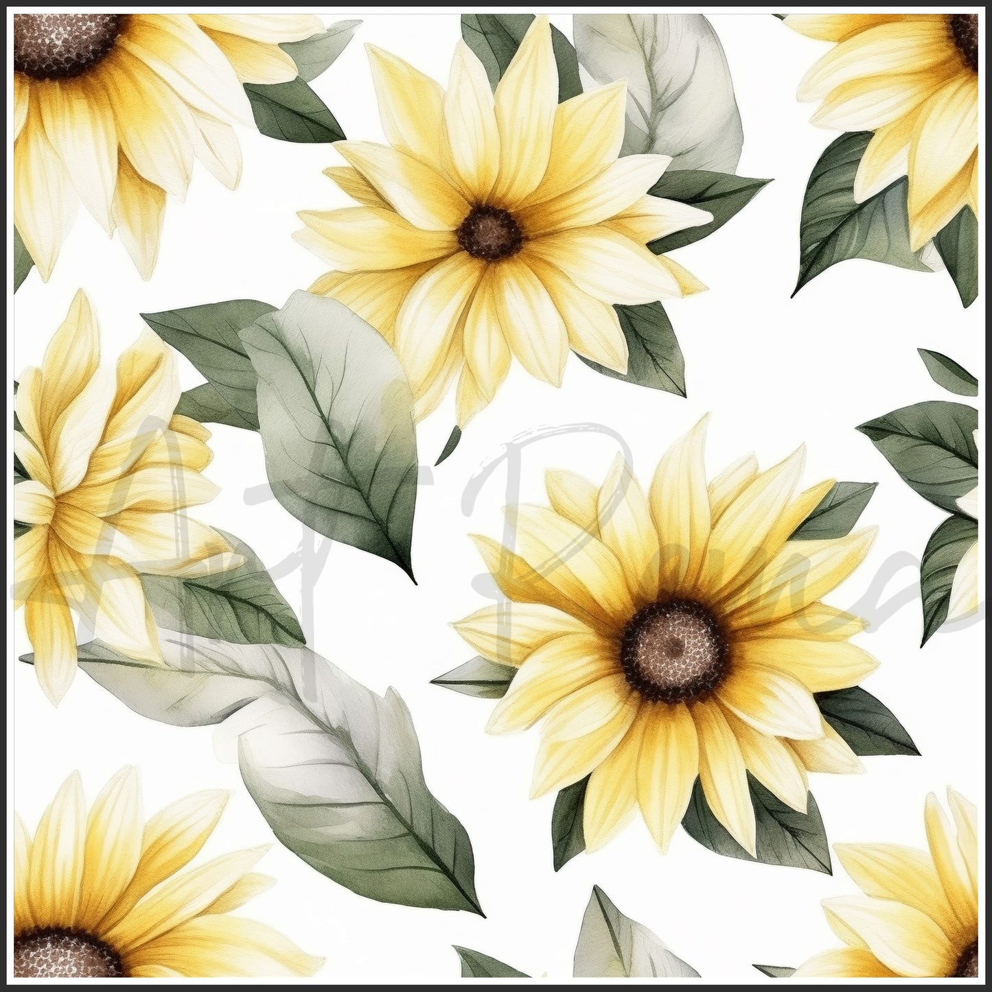 Italian White Sunflower Art Digital Paper pack, seamless pattern / tiles, 3072 x 3072 pixels, 300dpi, JPEG, SVG, 23 images - ArtRemade