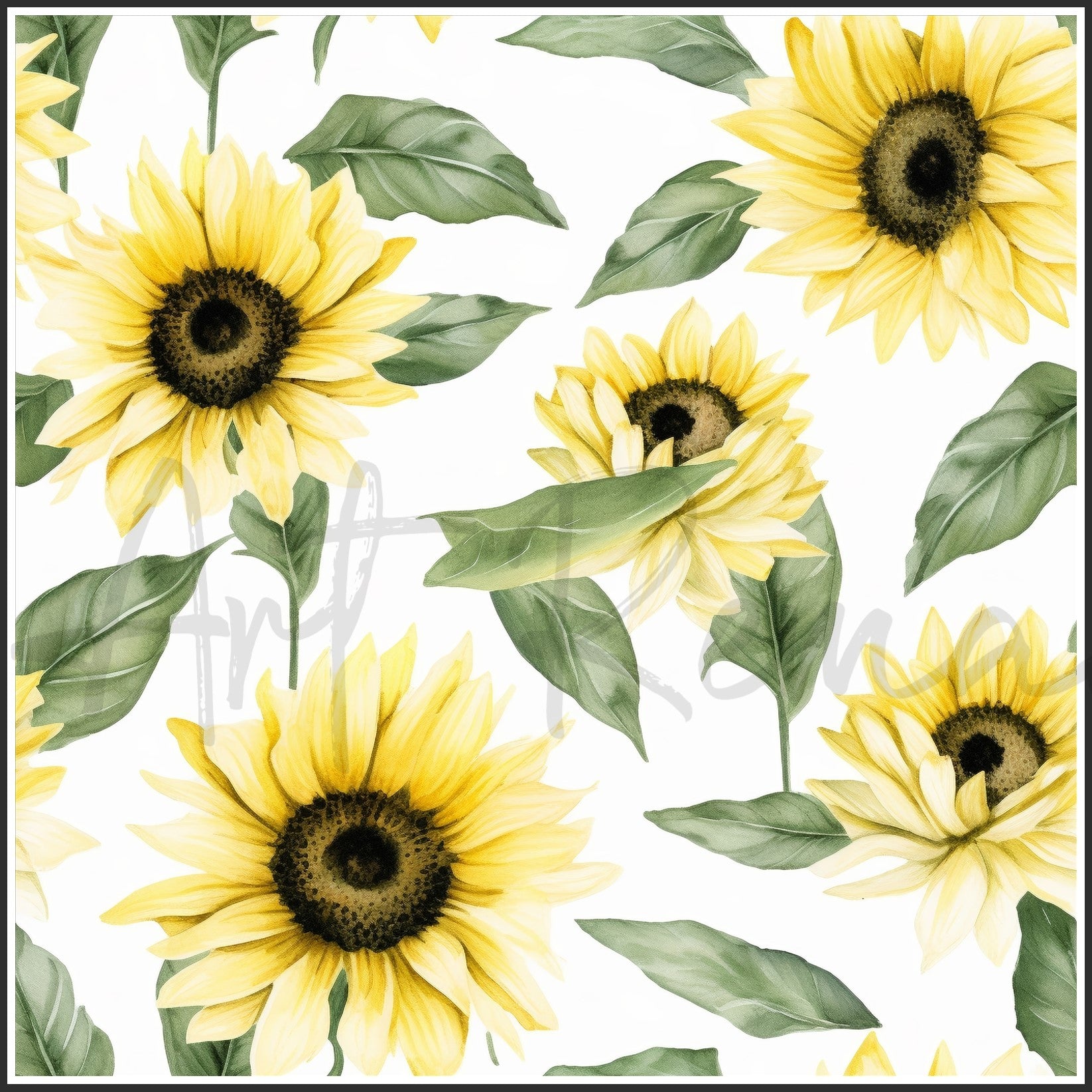 Italian White Sunflower Art Digital Paper pack, seamless pattern / tiles, 3072 x 3072 pixels, 300dpi, JPEG, SVG, 23 images - ArtRemade