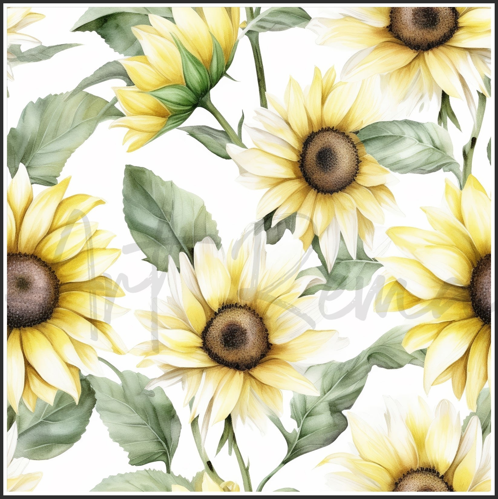Italian White Sunflower Art Digital Paper pack, seamless pattern / tiles, 3072 x 3072 pixels, 300dpi, JPEG, SVG, 23 images - ArtRemade