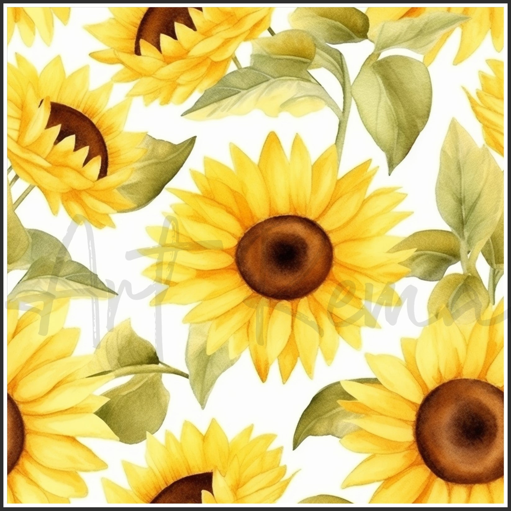 Yellow Sunflower Art Digital Paper pack, seamless pattern / tiles, 3072 x 3072 pixels, 300dpi, JPEG, SVG, 34 images - ArtRemade
