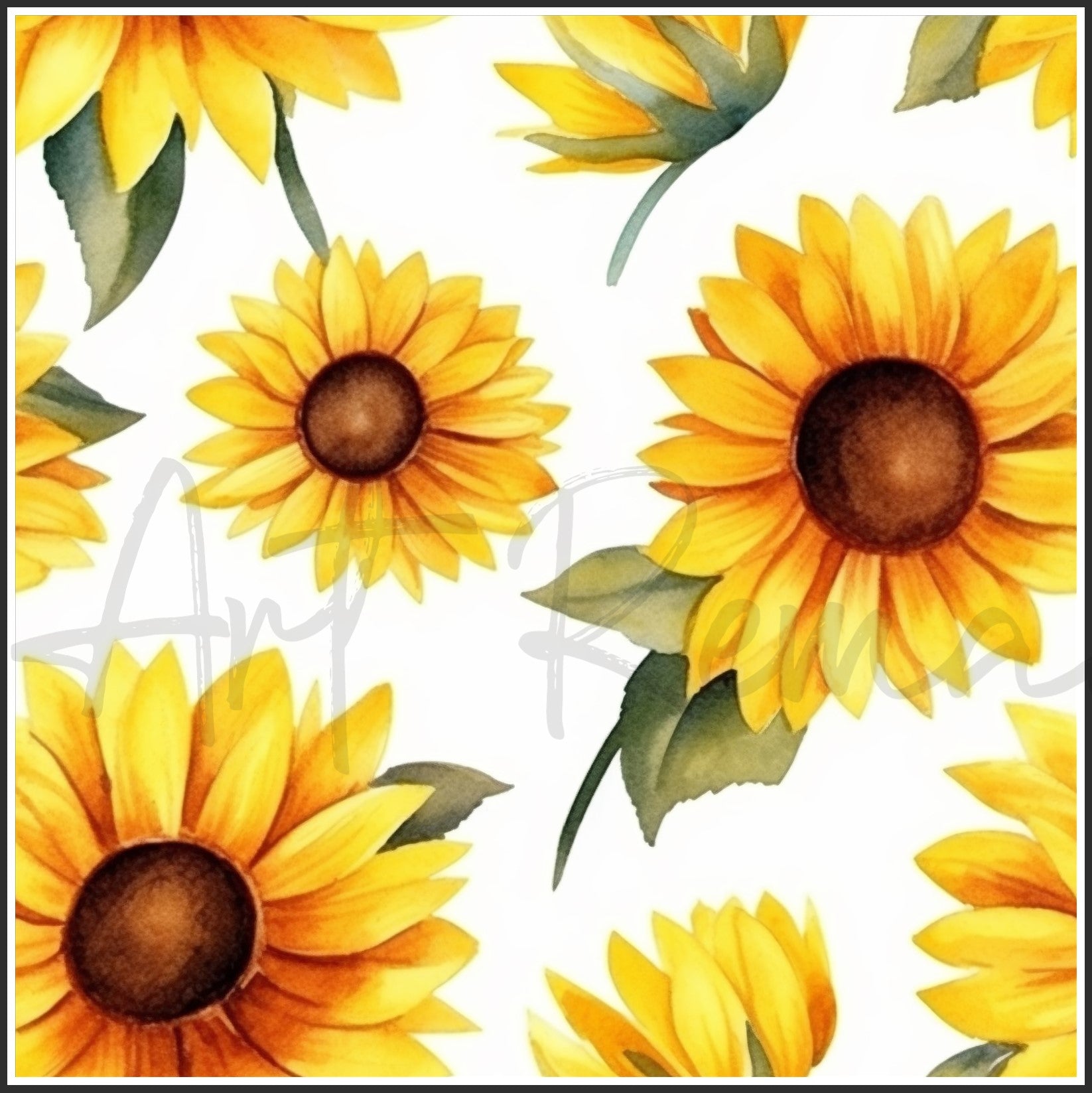Yellow Sunflower Art Digital Paper pack, seamless pattern / tiles, 3072 x 3072 pixels, 300dpi, JPEG, SVG, 34 images - ArtRemade
