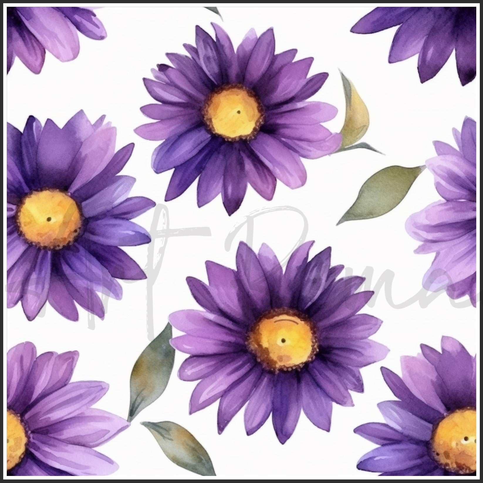 Purple Sunflower Art Digital Paper pack, seamless pattern / tiles, 3072 x 3072 pixels, 300dpi, JPEG, SVG, 24 images - ArtRemade